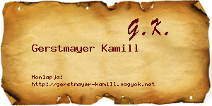 Gerstmayer Kamill névjegykártya